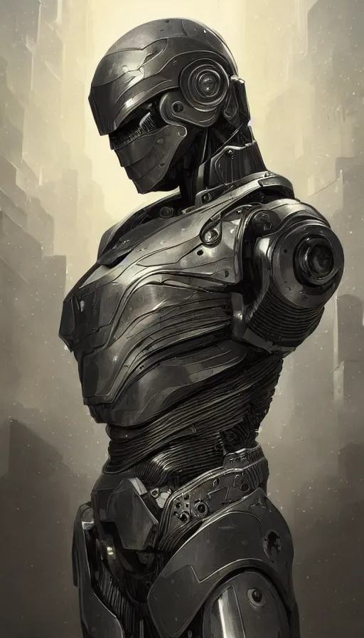 Image similar to robocop, fame of thrones, fibonacci, sweat drops, intricate fashion clothing, insane, intricate, highly detailed, surrealistic, digital painting, artstation, concept art, smooth, sharp focus, illustration, Unreal Engine 5, 8K, art by artgerm and greg rutkowski and alphonse mucha