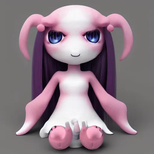 Image similar to cute fumo plush of a girl from the rift, the othercreature of the nether dimension, vray, black and white, melting crayon