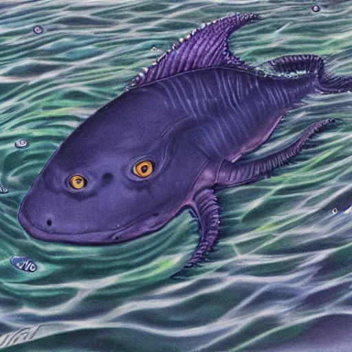 Image similar to aamirart sea creature portrait realistic