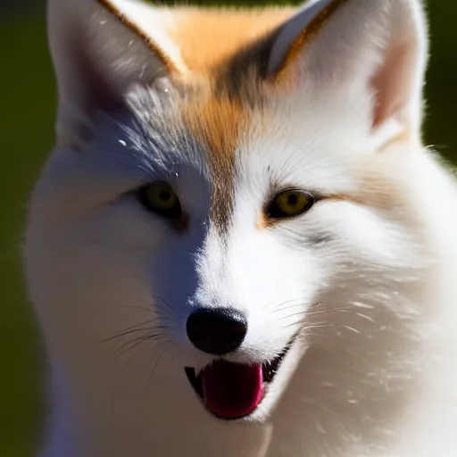 Prompt: smiley kitsune, XF IQ4, f/1.4, ISO 200, 1/160s, 8K, Sense of Depth, color and contrast corrected, Nvidia AI, Dolby Vision, in-frame