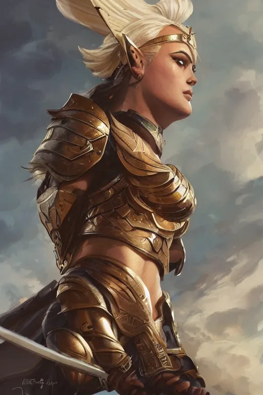 Image similar to amazon valkyrie athena, d & d, fantasy, portrait, highly detailed, headshot, digital painting, trending on artstation, concept art, sharp focus, illustration, art by artgerm and greg rutkowski and magali villeneuve