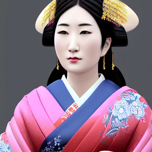 Prompt: hi resolution geisha portrait yasutomo oka 8 k ultrarealistic