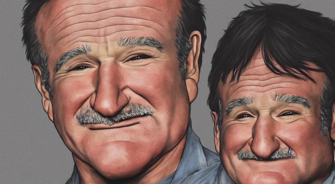 Prompt: (illustration) of Robin Williams, by (((Studio Ghibli))), 8k, face enhance, sharp focus, concept art, smooth