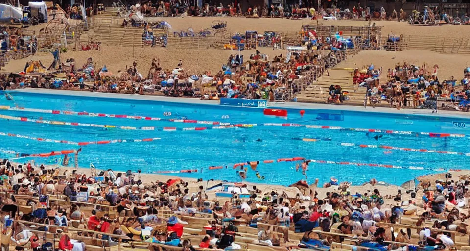 Prompt: olympic swimming in sand