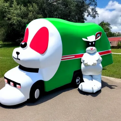 Image similar to big chungus, anthropomorphic ambulance shaped like big chungus, high resolution photo