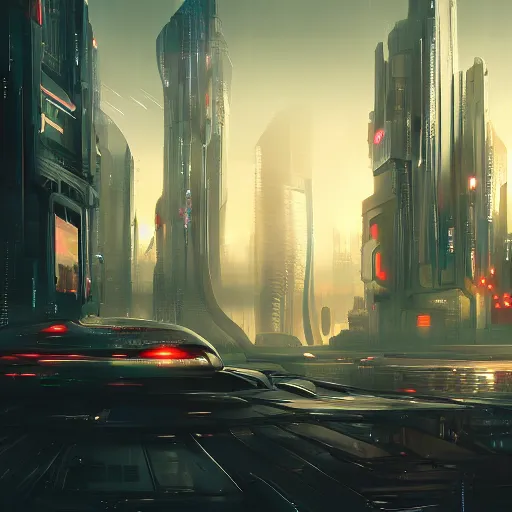 Prompt: A futuristic cityscape, cyberpunk, beautiful, detailed, James Paick, trending on artstation, 4K