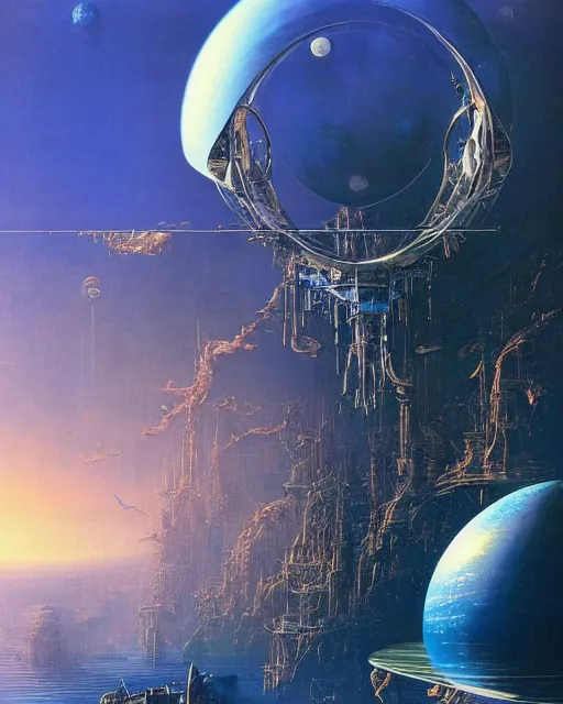 Image similar to blue planet by bruce pennington, biomechanical, 4 k, hyper detailed