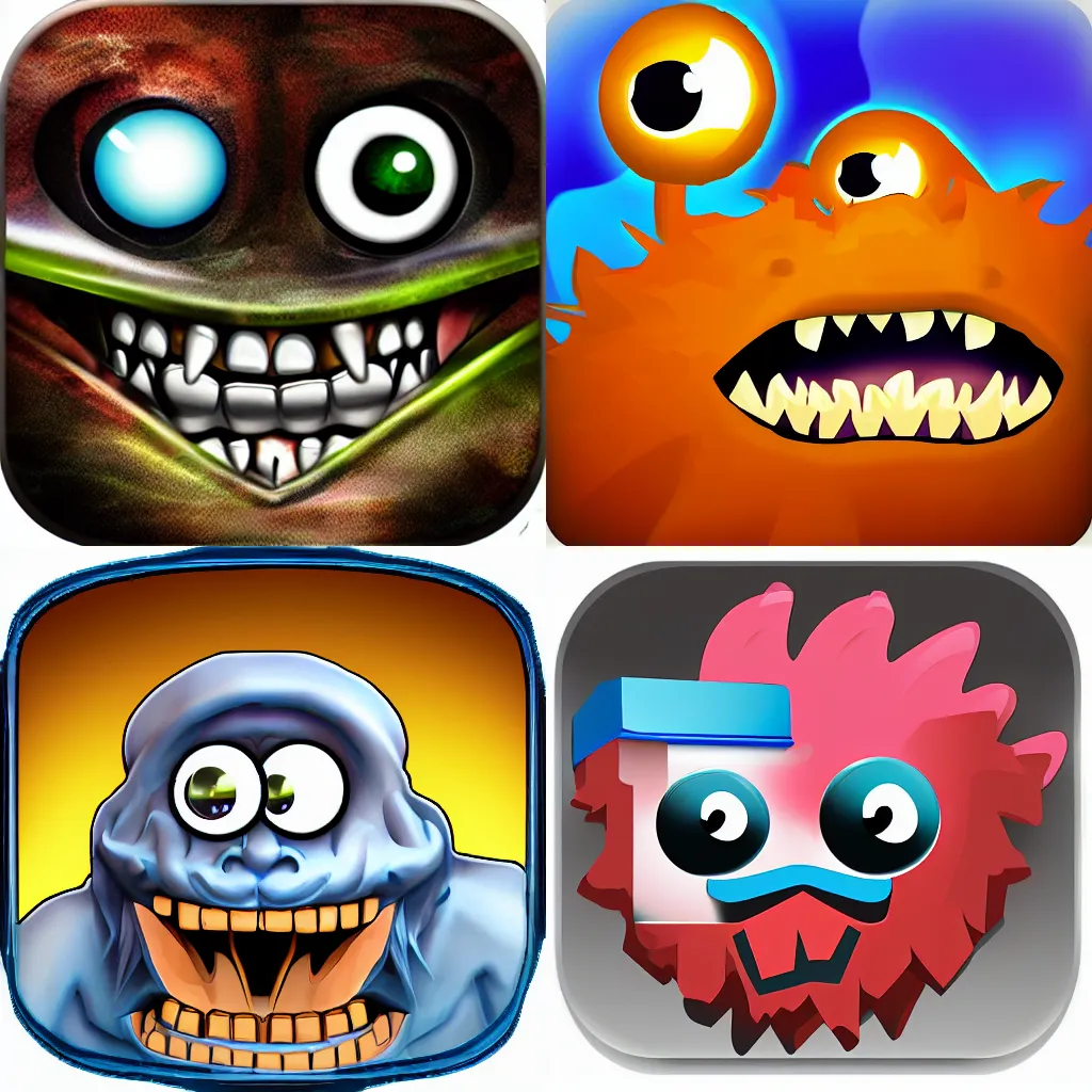 Prompt: monstrous app icon