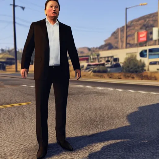 Prompt: elon musk in gta v