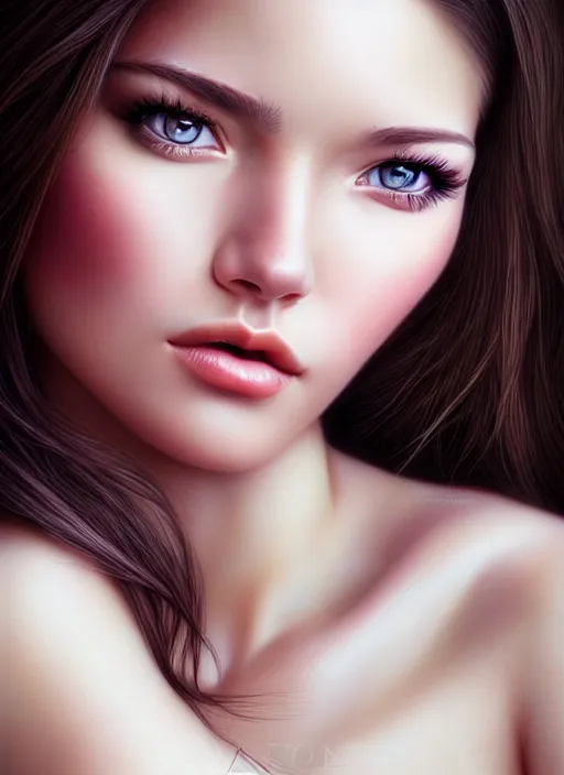 Image similar to a gorgeous female photo, professionally retouched, soft lighting, realistic, smooth face, perfect eyes, ( ( wide angle ) ), sharp focus on eyes, 8 k high definition, insanely detailed, intricate, elegant, art by artgerm, snowy winter