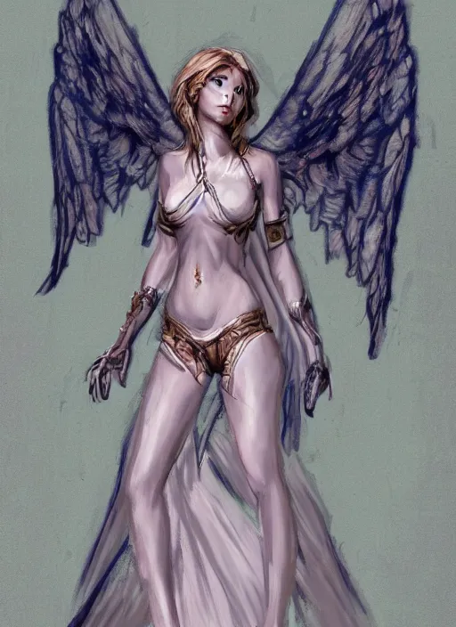 Image similar to concept art. angel girl. artsation trending. highly detailed