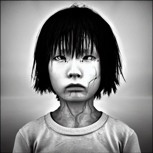 Prompt: sweetboy desolation, in the style of hiroya oku and riyoko ikeda and stanley kubrick, black and white, photorealistic, epic, super technical, profound, surreal 3 d render