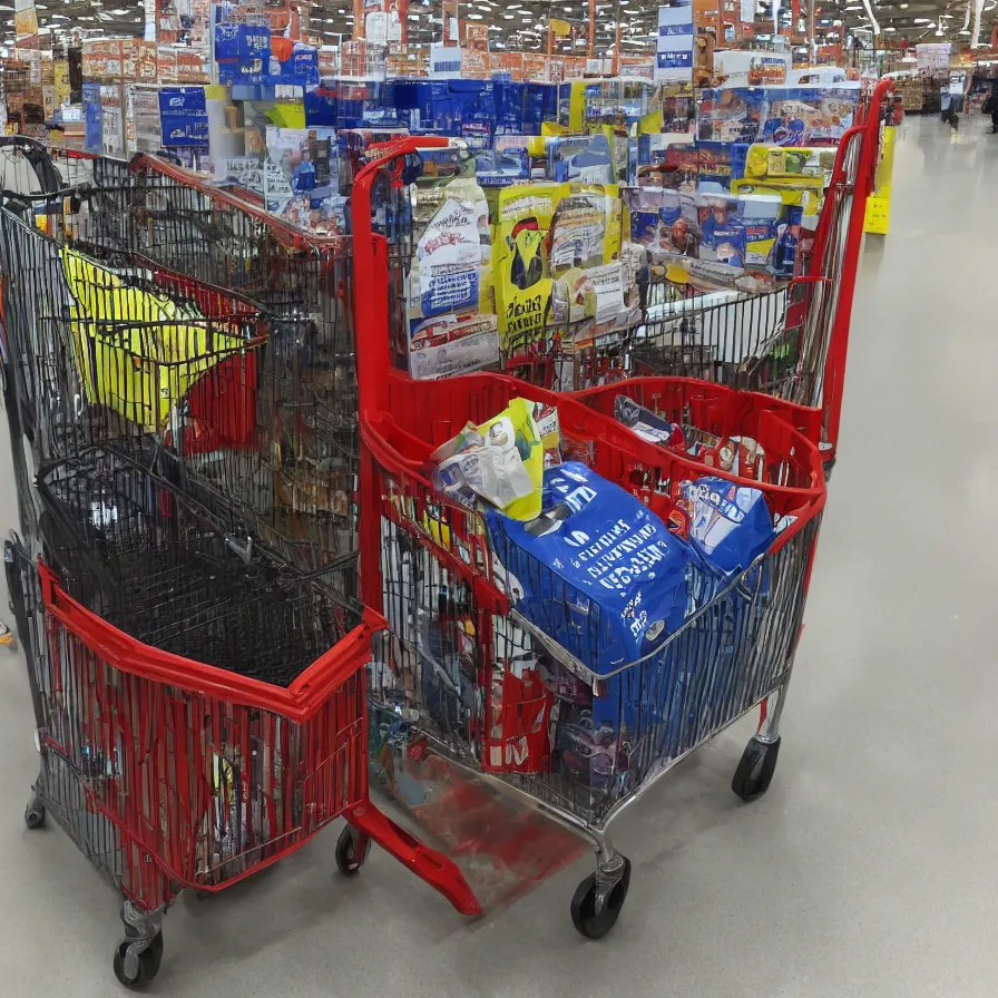 Prompt: mothman pushing a cart in costco, high definition, national geographic, award winning, nature photo, 8k