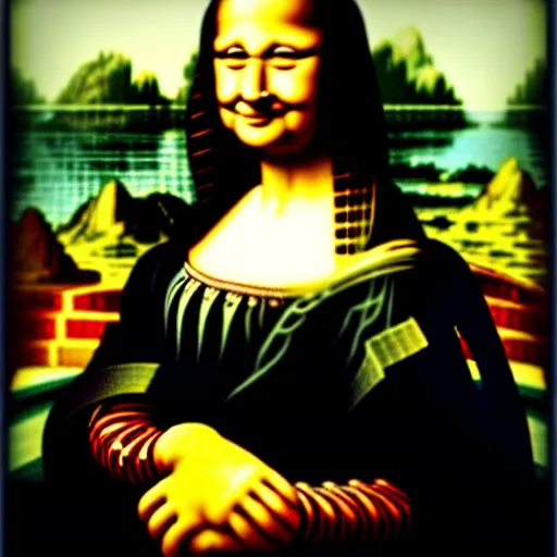 Prompt: a portrait of super mario as the mona lisa