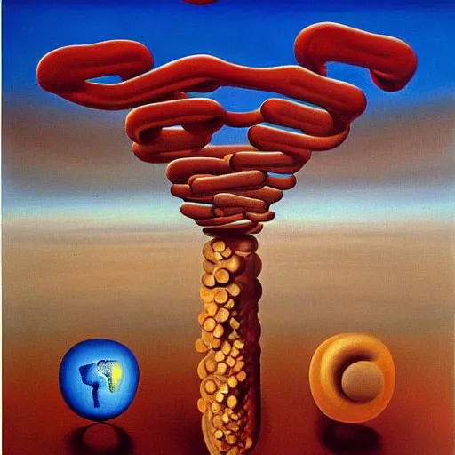 Image similar to inflation, money and supply chain hurting global population, abstract surreal oil painting by salvador dali - w 7 6 8
