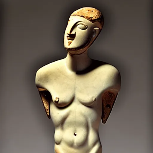 Image similar to zeus, cycladic figurine