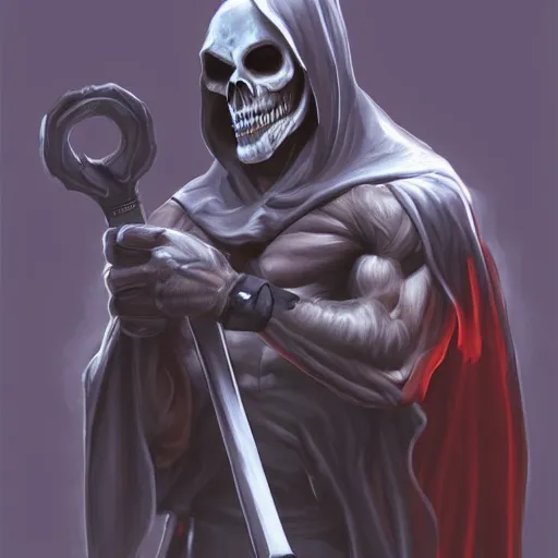 Image similar to Grim Reaper, muscled, Pride, artstation