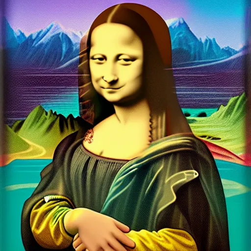 Image similar to Pikachu as the Mona lisa, cyper punk, dark background, instagram