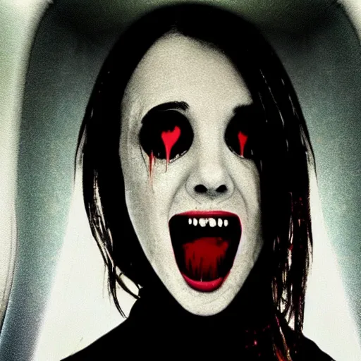 Prompt: horror movie poster of crying story on plane, realistic