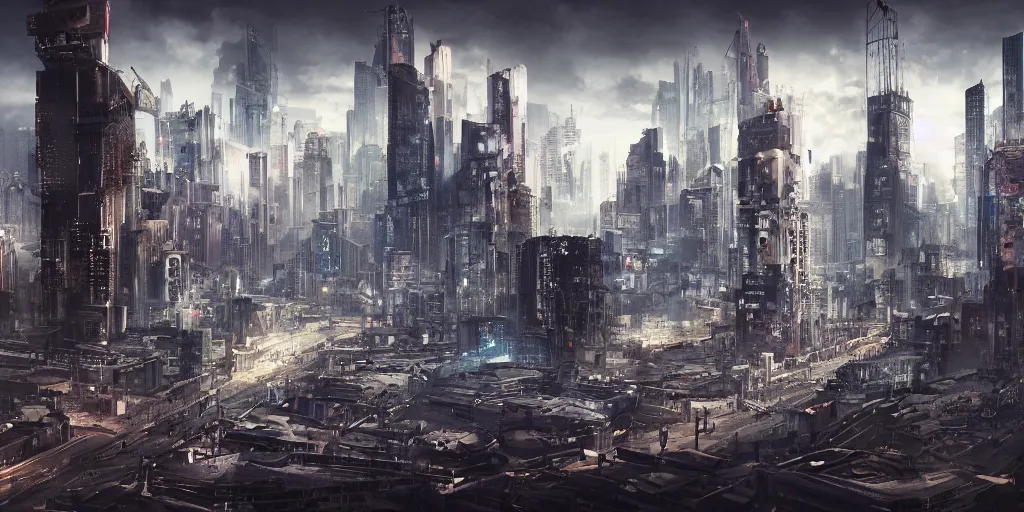 Image similar to dystopic city