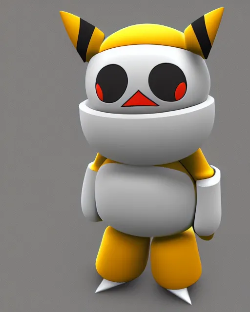 Image similar to pokedstudio pokedbot, rendered in blender, symmetrical