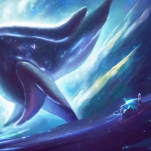 Image similar to space magical whale, galaxy whale, epic fantasy style art, galaxy theme, eyes, eyes, eyes, eyes, by Greg Rutkowski, hearthstone style art, 99% artistic