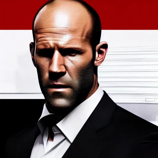 Image similar to jason statham in hitman 3 4 k quality super realistic