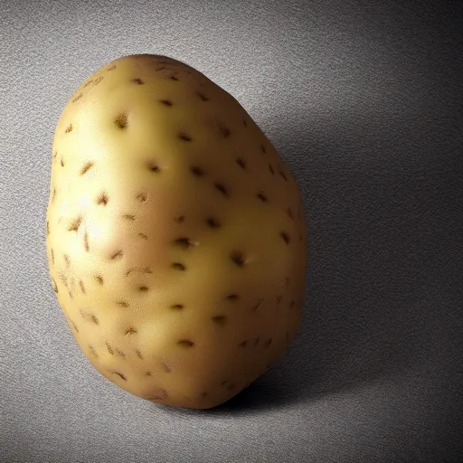 Prompt: a photo of a potato as a potato, hyper realistic, trending on artstation, 4 k uhd