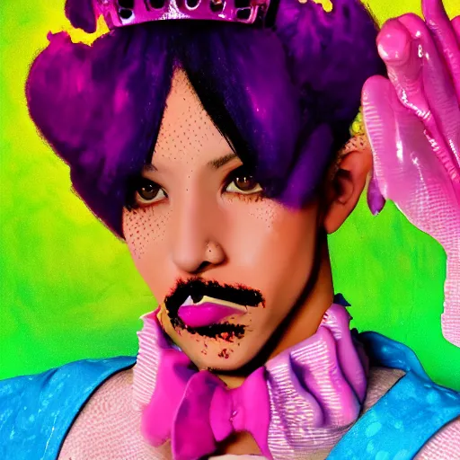 Prompt: a portrait of a candypunk prince