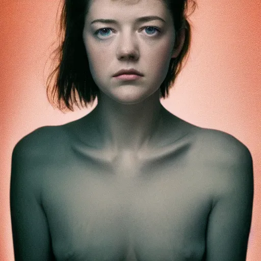 Prompt: a masterpiece portrait photo of a beautiful young woman who looks like an alien mary elizabeth winstead, symmetrical face