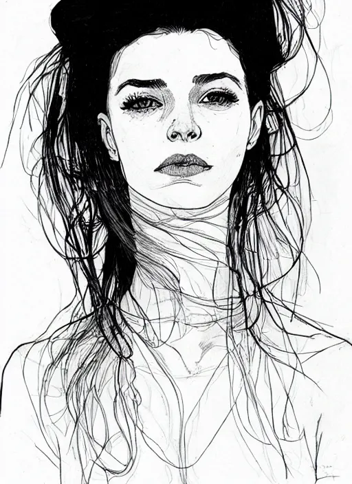 Image similar to a portrait of amber by kaethe butcher and moebius