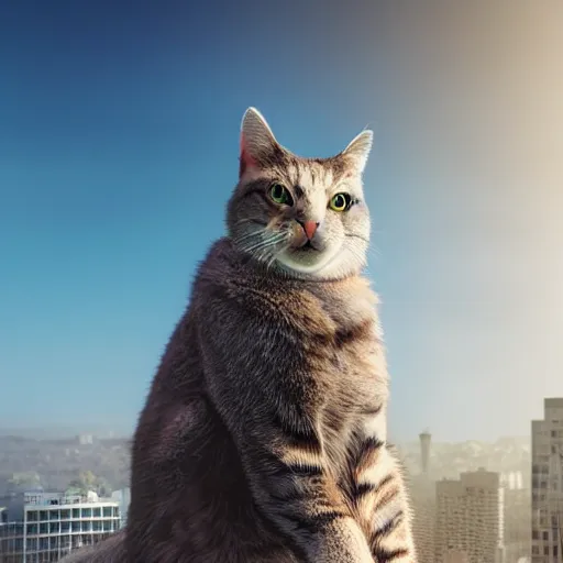 Prompt: giant cat towering over san francisco, dslr, 8 k, octane beautifully detailed render, cold lighting, cinematic lighting, detailed photo, masterpiece, volumetric lighting, ultra realistic, highly detailed, high quality, lossless, photorealistic