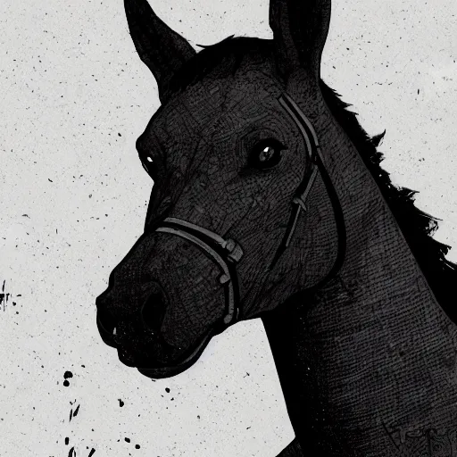 Prompt: character portrait of a bojack horseman, color page, 4 k, tone mapping, akihiko yoshida, james _ jean _ andrei _ riabovitchev _ marc _ simonetti, yoshitaka amano, digital illustration