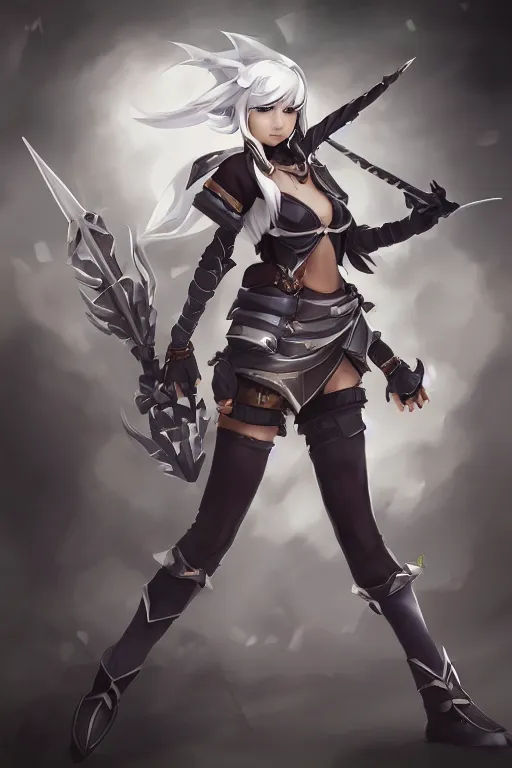 Image similar to female silver hunter character from dragon nest, wlop, trending on artstation, deviantart, anime key visual, official media, professional art, 8 k uhd