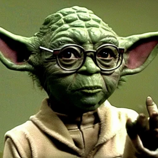 Prompt: steve urkel as yoda, screenshot from (television show family matters)