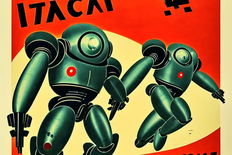 Image similar to 1940s, war, poster, tachikoma