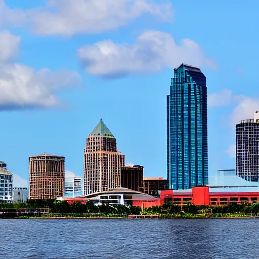 Prompt: A photograph of the Tampa skyline