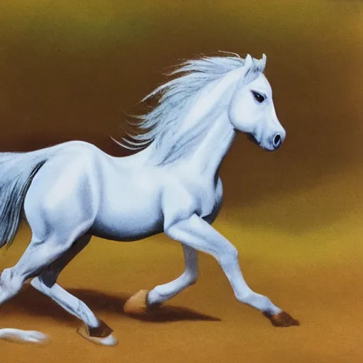 Prompt: a galloping wild horse, by disney