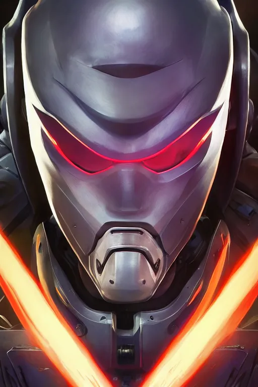 Image similar to epic mask helmet robot ninja portrait stylized as fornite style game design fanart by concept artist gervasio canda, behance hd by jesper ejsing, by rhads, makoto shinkai and lois van baarle, ilya kuvshinov, rossdraws global illumination radiating a glowing aura global illumination ray tracing hdr render in unreal engine 5