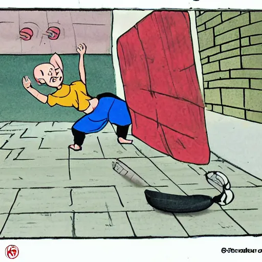 Image similar to cartoon of shaolin cat making exercise