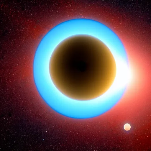 Prompt: a photo of an exoplanet taken by nasa that looks like it has a smiley face