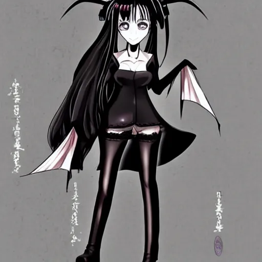 Image similar to anime style goth woman