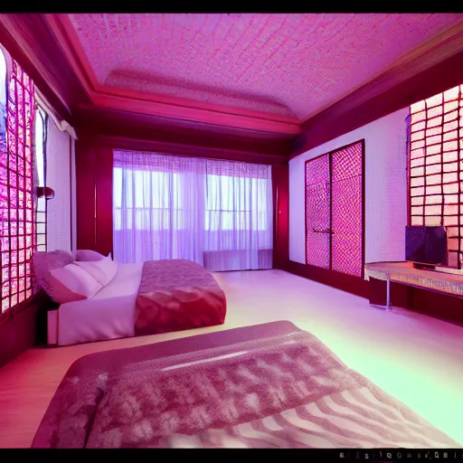 Image similar to interior of a tokyo love hotel, highly detailed c 4 d octane render in 8 k