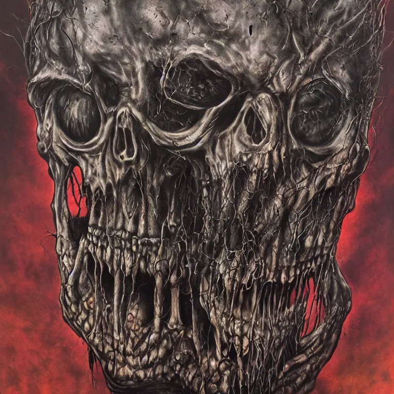 Prompt: death metal album cover, mutant zombie, herman nitsch, giger. airbrush, high detail.