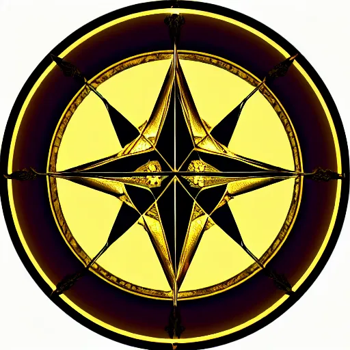 Prompt: merkabah symbol, gold outline, rays, shine, luminescent, translucent, sacred geometry - n 5