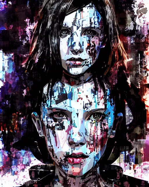 Image similar to digital art of millie bobby brown by yoji shinkawa