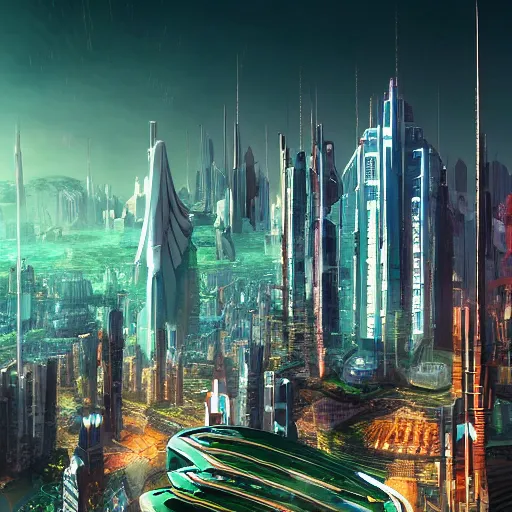 Prompt: futuristic utopian city, mesmerizing hd photo