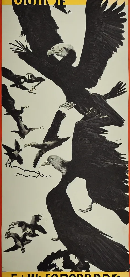 Image similar to vulture look in 1940s propaganda poster