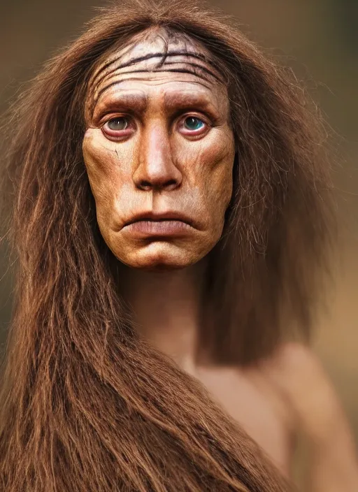 Prompt: closeup portrait of a neanderthal woman, depth of field, zeiss lens, detailed, symmetrical, centered, fashion photoshoot, by Annie Leibovitz and Steve McCurry, David Lazar, Jimmy Nelsson, Breathtaking, 8k resolution, extremely detailed, beautiful, establishing shot, artistic, hyperrealistic, beautiful face, octane render