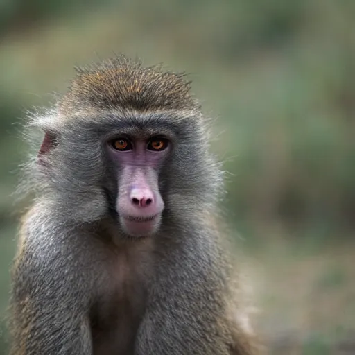 Prompt: a baboon wearing knight armor, national geographic, up close, 3 5 mm